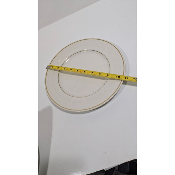 Syracuse China White Dinner Plate With Gold Trim 10.75" Ceramic Elegant Design - Picture 2 of 9